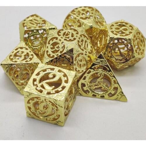 7 pcs/set Hollow design DnD metal dice set D4 D6 D8 D10 D100 D12 D20 used RPG MTG board game role-playing