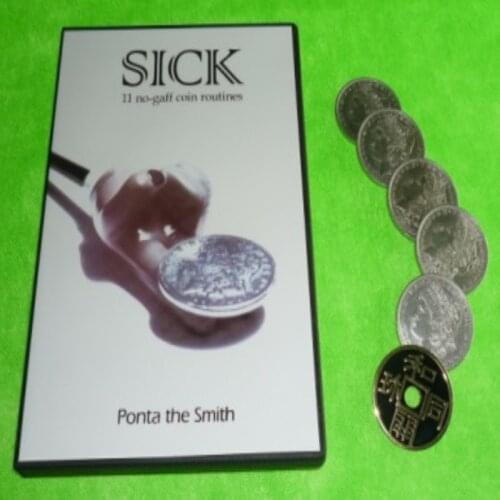 SICK By Ponta The Smith (Gimmick And DVD) And 6 Coins Ancient Coins Set Magic Tricks Close-Up Stage Street Magic Toys Magia Prop