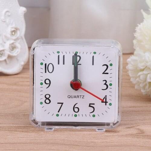 2018 New Mini Square Quartz Beep Alarm Clock Plastic Desk Table Travel Trip Portable reloj despertador-W110