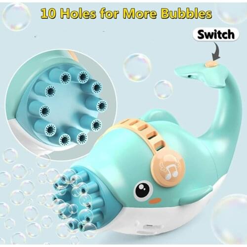 2021 New Kids Dolphin Magic Bubble Machine Automatic Soap Bubble Maker Gun Wedding Supplies Birthday Gift Summer Swimming Toys