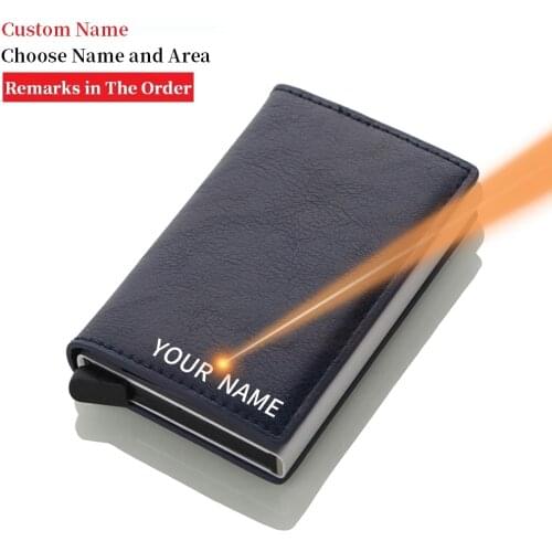 NEW Mini Business Card Case High-grade Alumina Mult-card Holder Solid Automatic Pop-up Anti-theft Bank Card Box Custom name