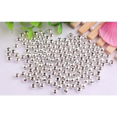 Kwoi vita 5MM 1000pcs/Lot Charming silver Round Metal spacer beads,Chunky metal spacer beads for jewelry findings making