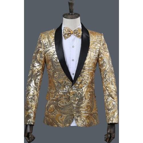 Long sleeve clothes men suits designs masculino homme terno stage costumes singers jacket men sequins blazer dance star style