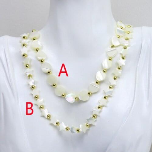 5 Pcs White shell beaded Strand Necklace Shell beaded necklace Fahsion Elegant Jewelry Necklace 90037