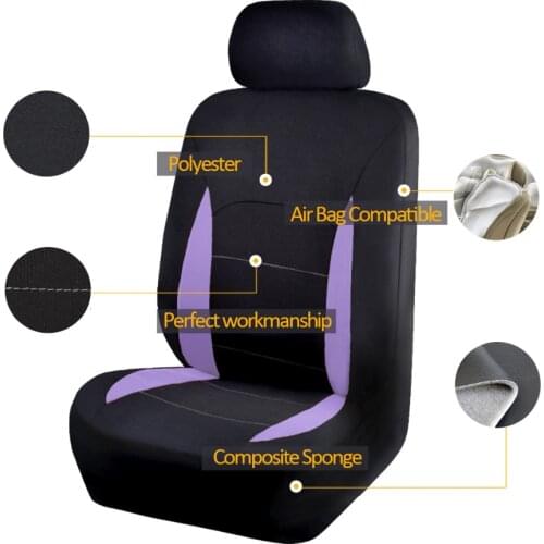 Polyster Fabric Material Car Seat Covers Full Set Universal Fit Auto Interior Accessories Decoration Protector Cover Car-Styling