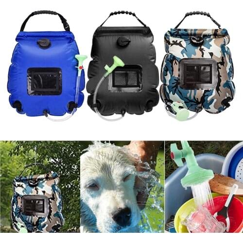 Portable Shower Heated Bag Solar Water Heater Outdoor Bath Camping Camp 5Gal