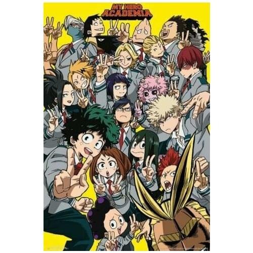 MY HERO ACADEMIA - SELFIE CHARACTER COLLAGE Art Film Print Silk Poster Home Wall Decor 24x36inch