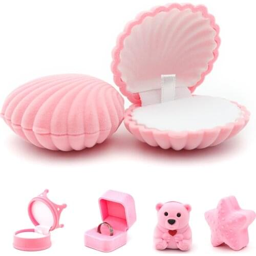 16 Style Lovely Cute Packaging Gift Jewelry Box Trinket Velvet Ring Earring Necklace Wedding Storage Display Holder Wholesale