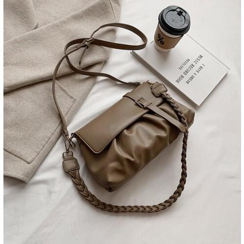 2021 Women Messenger Bag Soft Leather Shoulder Bags Sac New Female Vintage Flap Bags for Girls Luxury Handbag Bolsa Bag Female