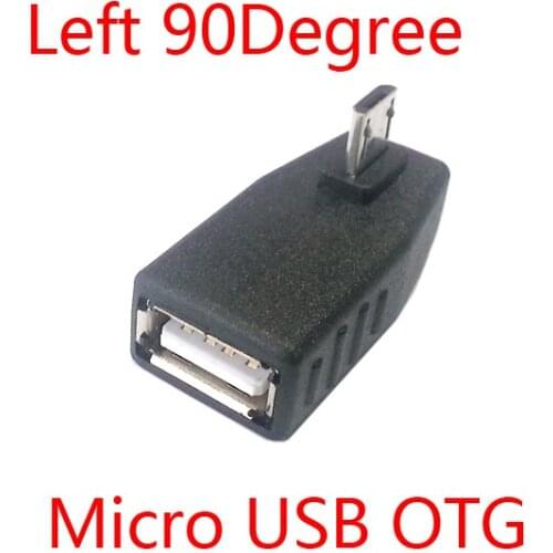Angled Left V8 Micro USB OTG & Right Micro USB OTG USB female Host OTG adapter Connector OTG Function