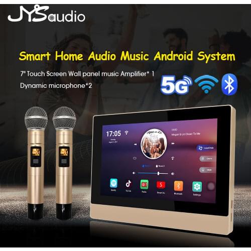 Smart Home 8.1 Android Bluetooth WiFi Big Power Wall Amplifier Audio Stereo Music Wireless Dynaimic Microphone Karaoke Singing