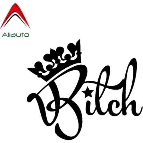 Aliauto Funny Car Sticker Queen Vinyl Automobile-styling Waterproof Sunscreen Anti-UV Decals Black/Silver Accessories,15cm*13cm