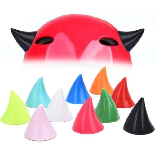 1pc Car Motorcycle Helmet Devil Horn Cute Cat Ears Decoration Motocross Full Face Off Road Helmet Decoration Car Accessories