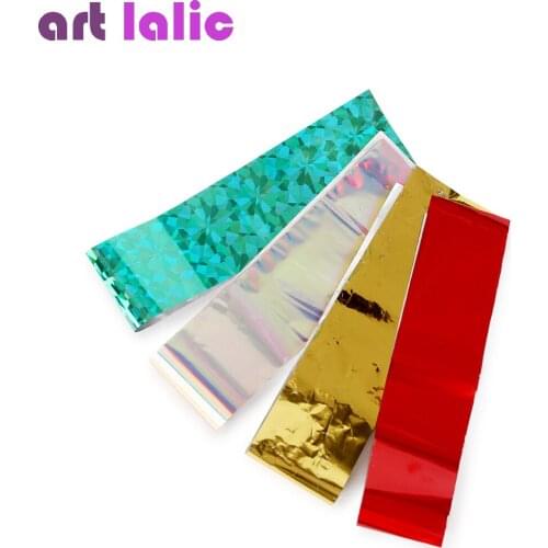 10Pcs Nail Foil Holographic Shimmer 25*4.5cm Transfer Paper Sticker Design for Nails Wraps Decals Nail Art Decorations