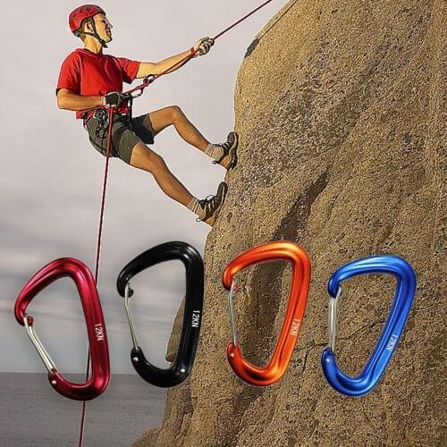 12KN Carabiner Climbing Backpack Hook Clip Clasp Lock D-Shaped Carabiner Outdoor Camping exploring rappelling rescue Equipment
