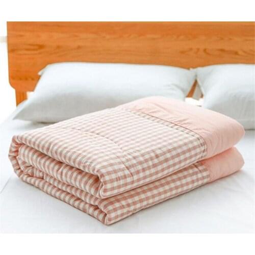 150*200cm 200*230cm Yarn dye washed cotton checked adult children kids quilt covering blanket autumn kids cotton blanket quilt