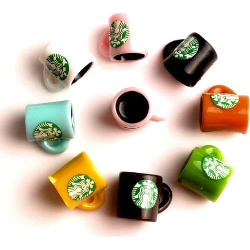 20/10Pcs Resin Coffee Bottle Cups Decoration Crafts Flatback Cabochon Embellishments For Scrapbooking Kawaii DIY Accessories