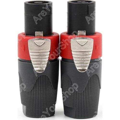 Areyourshop 4 Pin Male Jack Plug for Audio Speakon Cables 10 Pcs 70 mm Red Connectors Assortment High Quality