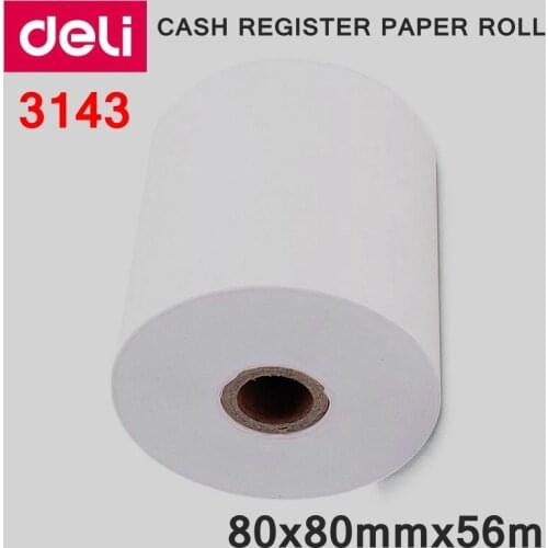 4ROLLS/LOT Deli 3143 Cash register Paper roll 80x80mmx56m thermal paper heat sensitive paper for CASH machine