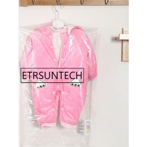500pcs Plastic Transparent Dust Cover Garment of Kids Children Clothes Hanging Pocket Storage Bag Non Disposable