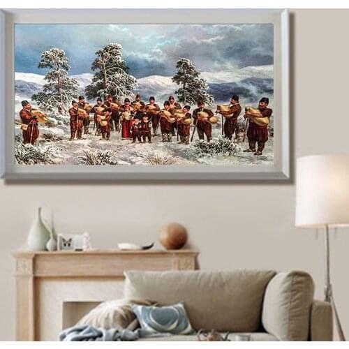 Diamond Embroidery Diy Diamond Painting Cross Stitch Kits Diamond Mosaic People in the snow Full Square Diamond Embroidery RS062