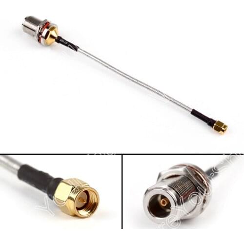 Artudatech 1Pcs N Female Jack Bulkhead to SMA Male RF Pigtail Semi-Flexible Cable RG402 15cm