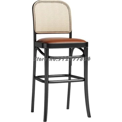 Coffee Shop Bar Stools Convenience Store Bar Stools Bar Stools Southeast Asia Rattan Wrought Iron Backrest Bar Stools High Stool