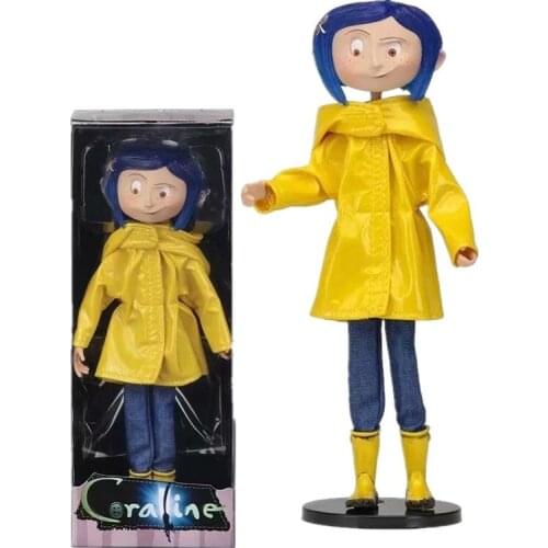 Yellow raincoat Edition Coraline & the Secret Door PVC Action Doll Collection Gift Horror Figures 18cm