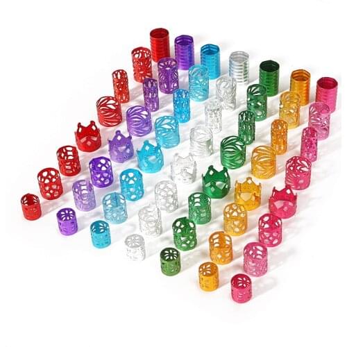 Dreadlocks Beads Mixed Golden Silver Aluminum Dread Locks Metal Cuffs Decoration Braiding Jewelry