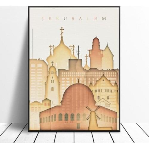 Jerusalem Israel Skyline Art Canvas Poster Home Decoration Painting No Frame