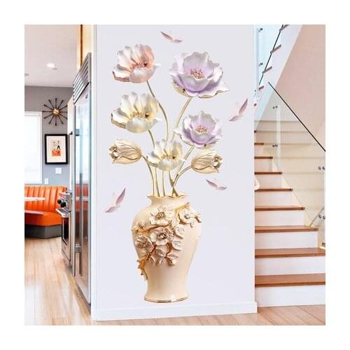 Creative Tulip 3D Wall Sticker Painting Bedroom Living Room Wall Decoration Stickers Warm Wall Decals Wallpaper Nordic Style
