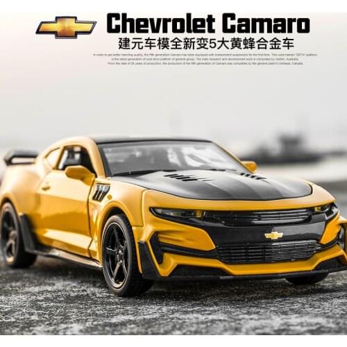 1:32 Scale Licensed Diecast Alloy Metal Collection Luxury Sports Car Model For Chevrolet Camaro RS Pull Back Toys Vehicle