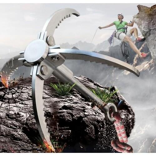 Outdoor Climbing Claw Multifunctional Folding Stainless Steel Four-claw Wilderness Adventure Survival Hook Hiking Accessories