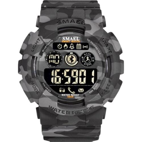 Fashion Camouflage Military Watches Men SMAEL Bluetooth LED Digital Watches Men 50M Waterproof Sports Watches Men Watch 8013