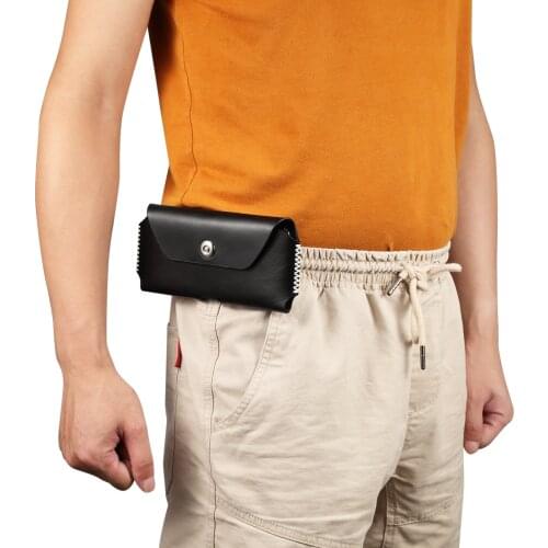 New Fashion Men Genuine Leather Waist Belt Bag,Phone Pouch Belt Clip Holster Case Outdoor For iPhone Samsung Xiaomi Smartphones