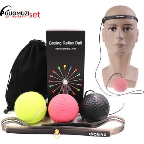 3 Ball Set Boxing Reflex Speed Punch Ball Boxer Raising Reaction Force Hand Eye Training Set Stress Boxing Thai Exercise