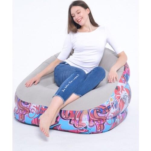 Jilong Flocking Comfortable Inflatable Air Recliner Leisure Sofa PVC Portable Mattress Eco-Friendly Wholesale