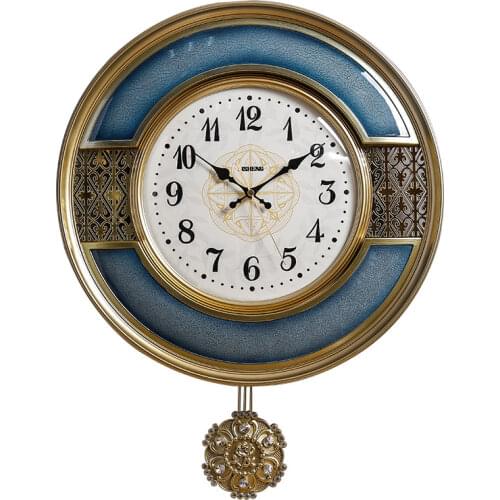 European Wall Clock Modern Design Pendulum Clock Wall Watch Mechanism Shabby Chic Living Room American Quartz Clock Bedroom SC61