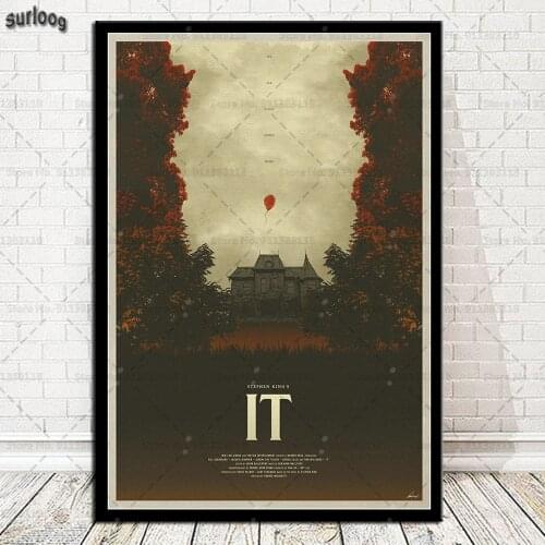 Wall Art Poster IT Movie Stephen King Horror Film Retro Pictures Prints Canvas Painting for Living Room Home Decor