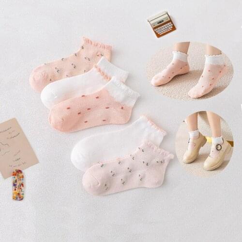 5 Pairs/Lot New Kids Soft Cotton Socks Boy Girl Student Fashion Sports Mesh Socks For Children Teens Spring Summer Baby Gifts CN