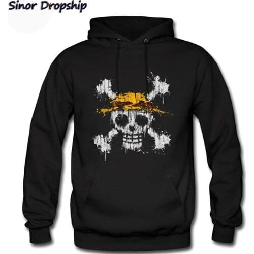 New Autumn Winter Fashion Mens Skull One Piece Hoodies Casual Luffy Anime Zoro Roronoa Hoodie Sweatshirt Tracksuit Pullover