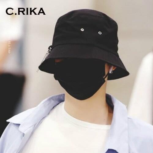 Summer ring letter Harajuku cotton Bucket Hat Men Women k pop bob Outdoor Beach sun hat fashion panama Fishing Fisherman Hat