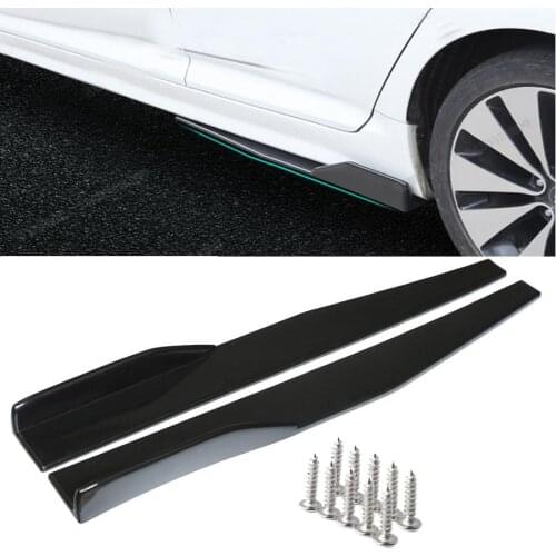 Pair Universal Black Side Skirt Rocker Splitters Winglet Wings Canard Diffuser