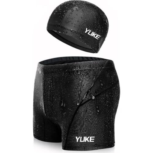 Professional swimwear set mens swim trunk shorts quick-drying mens swimsuit fitness sports men swimwear with cap bathing suit