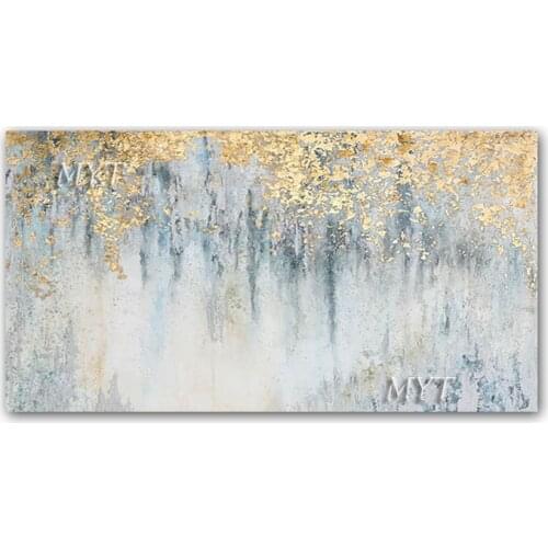 Modern Abstract Canvas Painting Pure Handmade Large Home Wall Decoration Piece Wall Art Textured Gold Design Paintings Artwork