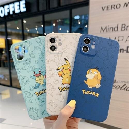 Cartoon For iPhone 12 Pro Max Case X XR XS Luxury Original Liquid Silicone Soft Cover 8 7 Plus iPhone 11 Shockproof Phone