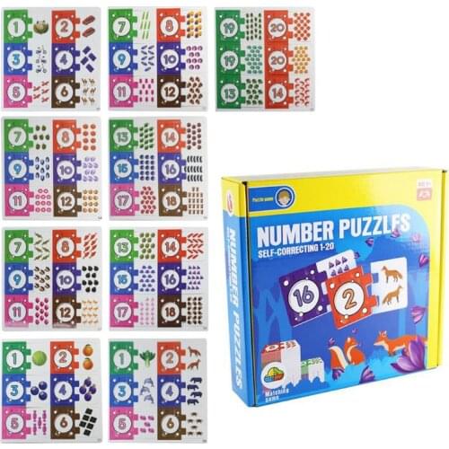 Self-Correcting Number Puzzles Set Developmental Toys Storage Box Bundle Learning Educational Fun Montessori Game Great Gift