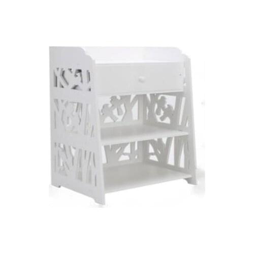 Modern White Carved Bedside Drawer Storage Organizer Home Bedroom Hallway Simple Decor Cabinet Night Stand Table Desk