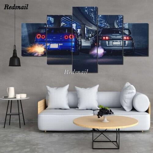 Sports car 5 Pieces diy diamond painting 5D Full Diamond embroidery mosaic Home Decor puzzle MM109