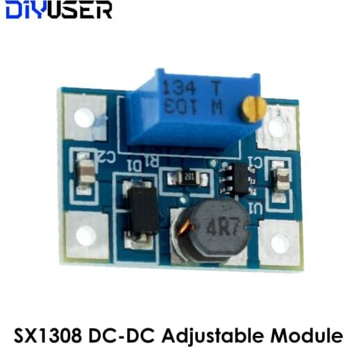 B44 1pcs Smart Electronics DC-DC SX1308 Step-UP Adjustable Power Module Step Up Boost Converter 2-24V to 2-28V 2A